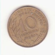 Franța 10 centimes 1968 foto