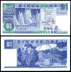 Singapore 1987 - 1 dollar UNC foto