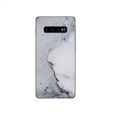 Set Doua Folii Skin Acoperire 360 Compatibile cu Samsung Galaxy S10 Wraps Skin Printing Marble White foto
