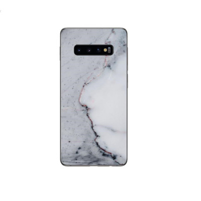 Set Doua Folii Skin Acoperire 360 Compatibile cu Samsung Galaxy S10 Plus Wraps Skin Printing Marble White foto