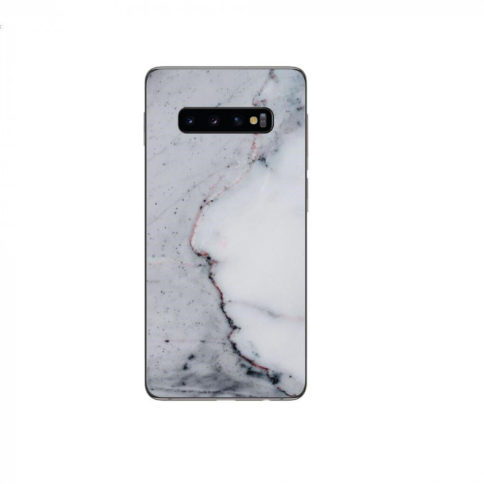 Set Doua Folii Skin Acoperire 360 Compatibile cu Samsung Galaxy S10 Wraps Skin Printing Marble White