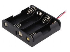 Suport baterii AA R6 cu 4 locuri și cabluri 150mm