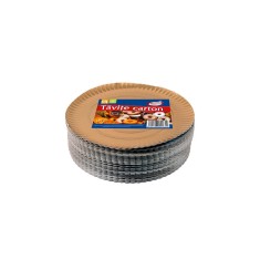 Set 100 Tavite din Carton R1 Misavan, Diametru 23.8 cm, Aurii, Platouri Cofetarie, Platouri pentru Desert, Platouri pentru Deserturi, Platouri Aurii, foto