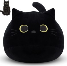 Pisici Perne de plu? Jucarii, 12&amp;#039;&amp;#039; Kawaii Negru Umplut Animale Dragu? Soft Plush foto