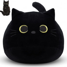 Pisici Perne de pluș Jucării, 12'' Kawaii Negru Umplut Animale Drăguț Soft Plush