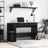 VidaXL Birou cu raft Altele cu depozitare Stejar negru 140 x 50 x 75 cm Lemn compozit