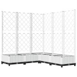 Jardiniera de gradina cu spalier, alb, 120x120x121,5 cm, PP