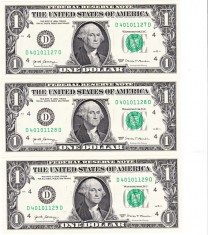 Statele Unite ale Americii USA SUA 1 Dolar 2017 D. SERIE CONSECUTIVA P-544 UNC