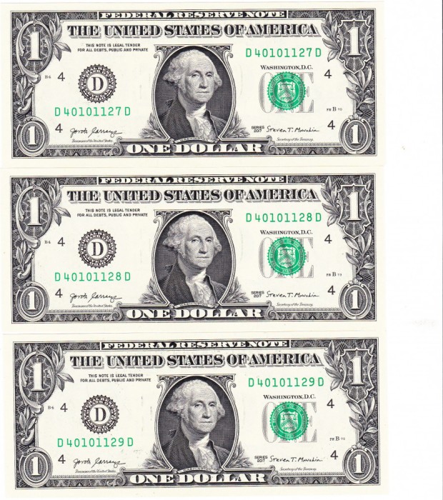 Statele Unite ale Americii USA SUA 1 Dolar 2017 D. SERIE CONSECUTIVA P-544 UNC