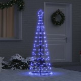 VidaXL Brad de Crăciun LED cu 390 LED cu suport albastru 250 cm Fier 42018760
