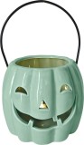 Decoratiune Halloween dovleac LED din portelan mentol MagicHome