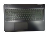 Carcasa superioara cu tastatura palmrest Laptop, HP, Pavilion 15-BC, 15T-BC, TPN-Q173, 858971-001, iluminata, layout US