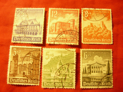 Serie mica Germania 1940 -Deutsches Reich -Arhitectura , 6val.,stampilate foto