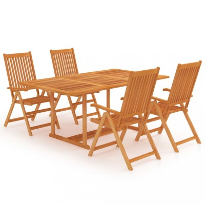 vidaXL Set mobilier de grădină, 5 piese, lemn masiv de tec 3059539 foto