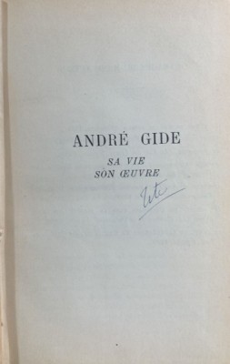 Andre Gide -Sa vie son oeuvre(Andre Gide- Viata si opera- carte in franceza)- L.P. Quint foto