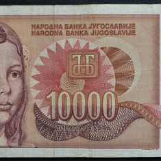 Bancnota 10000 DINARI / DINARA - YUGOSLAVIA, anul 1992 * cod 484