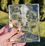 SOLIFLORA VINTAGE DIN STICLA MASIVA CU MODEL IN RELIEF, WALTHER GLAS ANII&#039;70