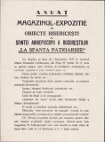 HST A509 Afiș magazin-expoziție Arhiepiscopia Ortodoxă București 1937