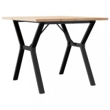 Cumpara ieftin Masa bucatarie, cadru Y, 90x90x75,5 cm lemn masiv pin si Otel