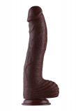 Dildo Realist Conectare KlicLok pentru Masini de Sex Hismith, Maro, 32 cm