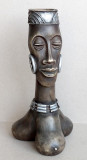 Femeie africana cu 3 sani - Vaza modernista 36cm, statueta arta erotica tribala