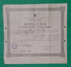 Diploma de Recunoastere a Cetateniei Romane foto