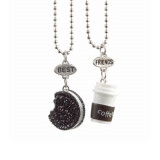 Set Lantisoare Medalioane BFF BEST Friend Friends Coffee Oreo