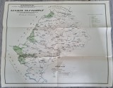 Hartă veche Rom&acirc;nia &ndash; La Carte des Bassins (Bazine Hidrografice) &ndash; Tratatul de la Trianon