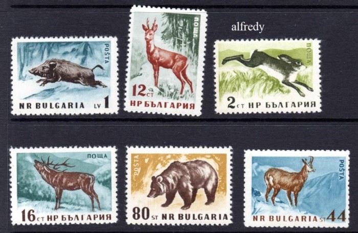 BULGARIA 1958, Fauna, serie neuzata, MNH