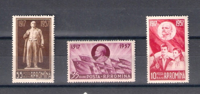 ROMANIA 1957 - 40 ANI DE LA REVOLUTIA DIN OCTOMBRIE, MNH - LP 443