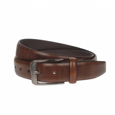Curea barbati, casual-eleganta, din piele ecologica, latime 3.5 cm, maro - NB014