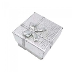Cutie pentru cadouri cu fundite, gri, 4 cm x 4 cm x 3 cm