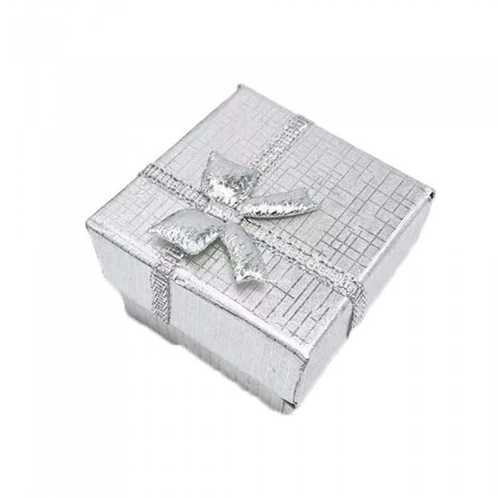 Cutie pentru cadouri cu fundite, gri, 4 cm x 4 cm x 3 cm