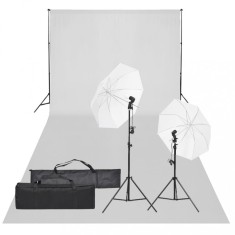 vidaXL Kit studio foto cu set de lumină și fundal 3094641