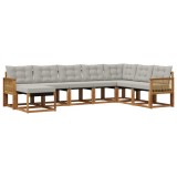 vidaXL Set de canapele de exterior 8 pcs Natural și gri deschis 3382147