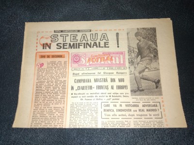 ZIARUL SPORTUL SUPLIMENT FOTBAL 18 MARTIE 1988 STEAUA IN SEMIFINALE foto