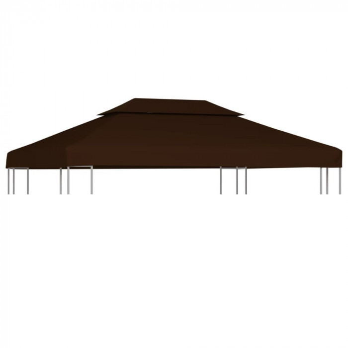 Acoperiș de pavilion, 2 niveluri, maro, 4x3 m, 310 g/m&sup2;