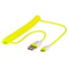 Cablu USB 2.0 la Micro USB-B Spiralat Lindy L30926, 1.6m, Galben