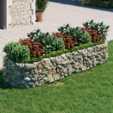 vidaXL Strat &icirc;nălțat gabion, 300x100x50 cm, fier galvanizat