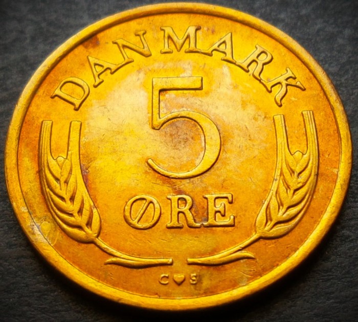 Moneda 5 ORE - DANEMARCA, anul 1968 *cod 3540 A = A.UNC