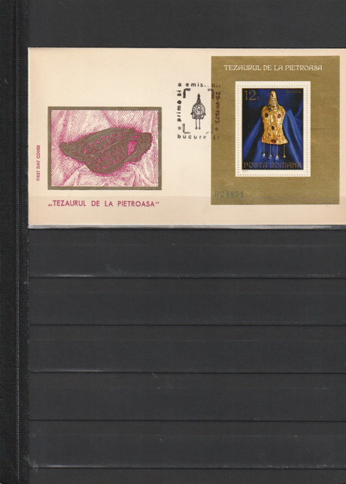 RO - FDC - TEZAURUL DE LA PIETROASA - COLITA ( LP 831 ) 1973 ( 1 DIN 1 )