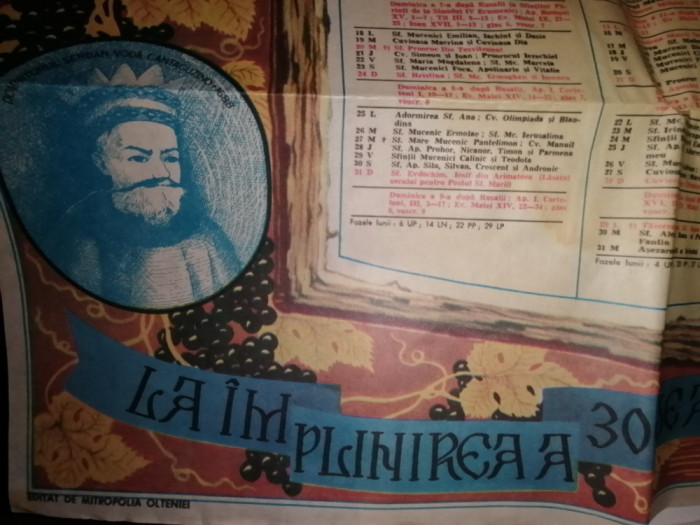 RAR- CALENDAR 1988 ANIVERSAR - 300 DE ANI DE LA TIPARIREA PR BIBLII IN LB ROM