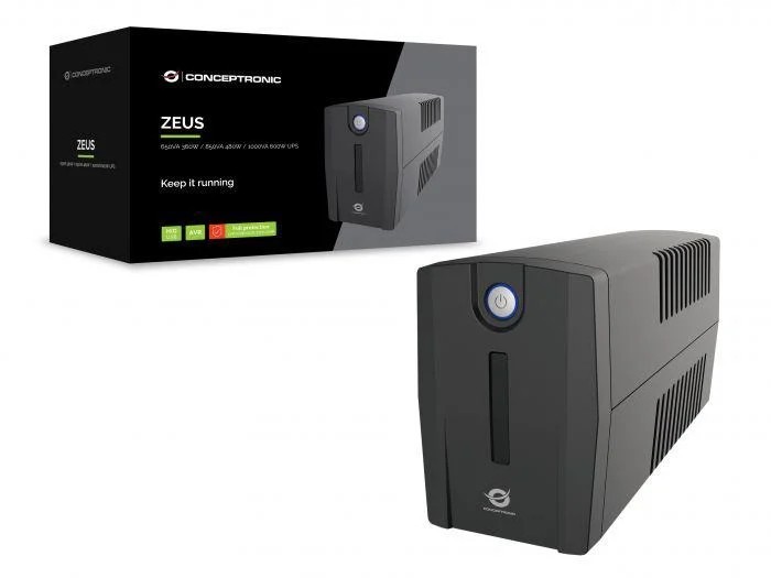 Conceptronic ZEUS02ES 850VA 480W UPS, Schuko x 2, HID USB,