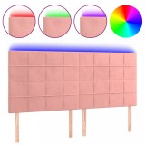 Cumpara ieftin Tablie de pat cu LED, roz, 160x5x118/128 cm, catifea