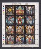 GUERNSEY 1993 VITRALI CRACIUN MI. 622-633 KLB MNH, Nestampilat