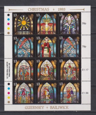 GUERNSEY 1993 VITRALI CRACIUN MI. 622-633 KLB MNH foto