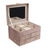 Cutie Bijuterii Roz Nude Velvet cu Sertare 25x19x16cm, Oem