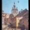 Vedere carte postala Sighisoara anii 80, timbrata si circulata 1983