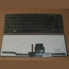 Tastatura laptop noua TOSHIBA Z40 Gray Frame Black BACKLIT with point stick US