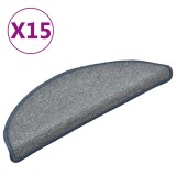 Cumpara ieftin Covorase pentru scari, 15 buc., 56x17x3 cm, gri deschis si albastru, semirotunde